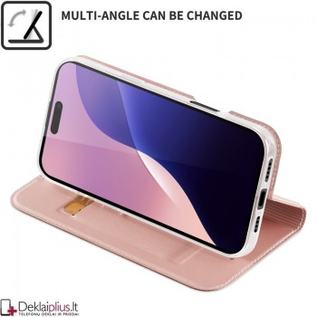 Dux Ducis Skin Pro dirbtinės odos dėklas - rausvas (Apple Iphone 16 Pro Max) Dux Ducis Skin Pro dirbtinės odos dėklas - rausvas (Apple Iphone 16 Pro Max)
